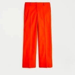 NWT J.Crew Peyton Pant in Stretch Linen, Lined, Brilliant Sunset Orange, 8